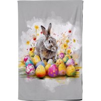 Warren Reed - Designer Splashart Easter Bunny & Eggs Tea Towel