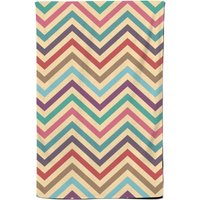 Warren Reed - Designer Geometric Vintage Colored Chevron Pattern Tea Towel in Green