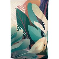 Warren Reed - Designer Abstract Tropical Leaves Tea Towel in Green