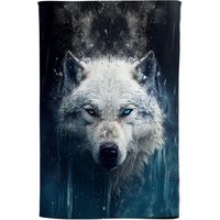 Warren Reed - Designer White Wolf Face Splashart Tea Towel