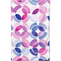 Warren Reed - Designer Interlocking Pink Blue Shape Tea Towel