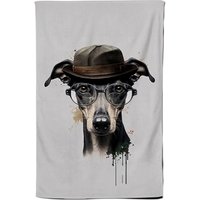 Warren Reed - Designer Whippet Dog Splashart Tea Towel