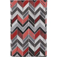 Warren Reed - Designer Red Grey Geometric Pattern Tea Towel