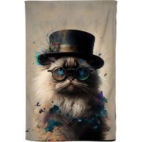 Warren Reed - Designer Ragdoll Cat With Glasses Splashart Tea Towel