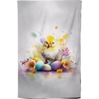 Warren Reed - Designer Easter Chick Splashart Tea Towel