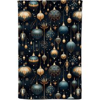 Warren Reed - Designer Christmas Decorations Tea Towel in Blue