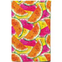 Warren Reed - Designer Watermelon Design Tea Towel in Orange