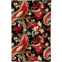 Warren Reed - Designer Paisley Christmas Stars Red Tea Towel