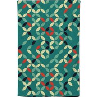 Warren Reed - Designer Geometric Pattern Design Tea Towel in Green