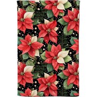 Warren Reed - Designer Poinsettia, Watercolor Style Tea Towel in Red
