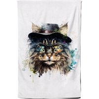 Warren Reed - Designer Norwegian Forest Cat Splashart Tea Towel