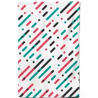 Warren Reed - Designer Overlapping Coloured Diagonal Lines Tea Towel in Green