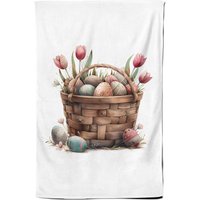 Warren Reed - Designer Easter Egg Basket & Tulips Tea Towel