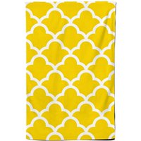 Warren Reed - Designer Geometric Yellow Quatrefoil Wave Tea Towel
