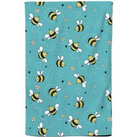 Warren Reed - Designer Hand Drawn Busy Bees Tea Towel in Blue