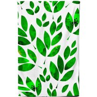 Warren Reed - Designer Watercolor Abstract Leaves Tea Towel in Green