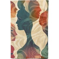 Warren Reed - Designer Coloured Silhouette Tea Towel in Green