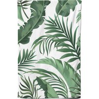 Warren Reed - Designer Trendy Tropical Leaves Tea Towel in Green