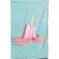Warren Reed - Designer Flamingo Ice Cream Tea Towel in Pink