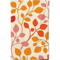 Warren Reed - Designer Colorful Autumn Leaves Tea Towel in Red