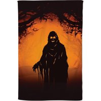 Warren Reed - Designer A Spooky Black & Orange Ghost Tea Towel