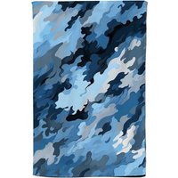 Warren Reed - Designer Blue & Grey Canvas Brushstrokes Tea Towel