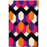 Warren Reed - Designer Coloured Abstract Pattern Tea Towel in Red