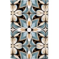 Warren Reed - Designer Beige & Brown Abstract Pattern Tea Towel in Grey