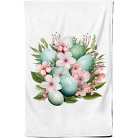 Warren Reed - Designer Cute Easter Egg Arrangement Tea Towel