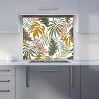 Warren Reed - Designer Tropical Leaves Kitchen Splashback in Green | Size: 600mm x 650mm