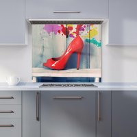 Warren Reed - Designer Retro Red Shoes Kitchen Splashback | Size: 600mm x 600mm