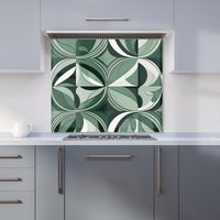Warren Reed - Designer Geometric Green Black Kitchen Splashback | Size: 700mm x 650mm