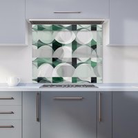 Warren Reed - Designer Geometric Grey Green Kitchen Splashback | Size: 600mm x 600mm