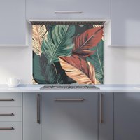 Warren Reed - Designer Autumn Colour Leaves Kitchen Splashback in Green | Size: 600mm x 600mm