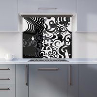 Warren Reed - Designer Black Grey Abstract Kitchen Splashback | Size: 900mm x 750mm