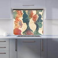 Warren Reed - Designer Coloured Silhouette Kitchen Splashback in Green | Size: 600mm x 600mm