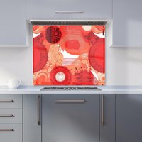 Warren Reed - Designer Abstract Red Sun pattern Kitchen Splashback | Size: 900mm x 650mm