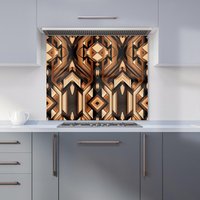 Warren Reed - Designer Black & Brown Intricate Pattern Kitchen Splashback | Size: 600mm x 600mm