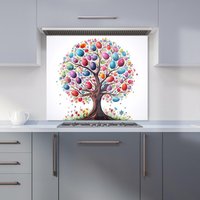 Warren Reed - Designer Whimsical Easter Egg Tree Kitchen Splashback | Size: 600mm x 650mm