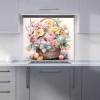 Warren Reed - Designer Easter Watercolour Basket Kitchen Splashback | Size: 900mm x 650mm