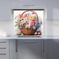 Warren Reed - Designer Victorian Easter Basket Watercolour Kitchen Splashback | Size: 700mm x 650mm