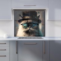 Warren Reed - Designer Birman Cat Face Splashart Kitchen Splashback | Size: 700mm x 650mm