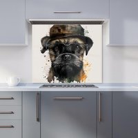Warren Reed - Designer Border Terrier Dog Kitchen Splashback | Size: 600mm x 600mm