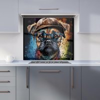Warren Reed - Designer Border Terrier Dog Face Splashart Kitchen Splashback | Size: 600mm x 600mm