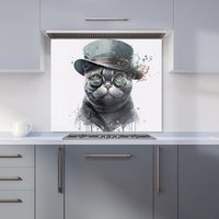 Warren Reed - Designer British Shorthair Cat Splashart Kitchen Splashback | Size: 900mm x 650mm