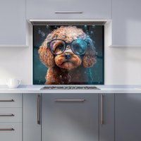 Warren Reed - Designer Cavapoo Dog Face Splashart Kitchen Splashback | Size: 900mm x 650mm