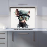 Warren Reed - Designer Cornish Rex Cat Splashart Kitchen Splashback | Size: 600mm x 750mm