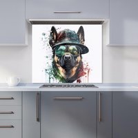 Warren Reed - Designer German Shepherd Splashart Kitchen Splashback | Size: 700mm x 750mm