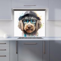Warren Reed - Designer Labradoodle Dog Face Splashart Kitchen Splashback | Size: 600mm x 750mm