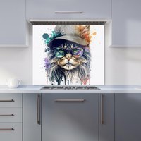 Warren Reed - Designer Maine Coon Cat Splashart Kitchen Splashback | Size: 600mm x 600mm